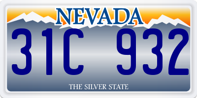 NV license plate 31C932