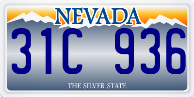 NV license plate 31C936