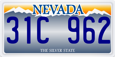 NV license plate 31C962