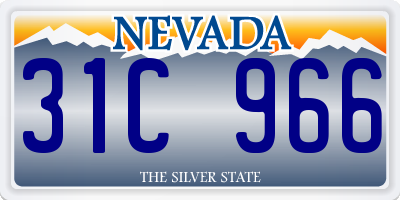 NV license plate 31C966