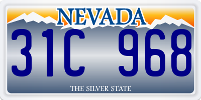 NV license plate 31C968