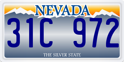 NV license plate 31C972