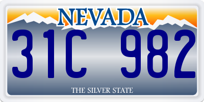 NV license plate 31C982