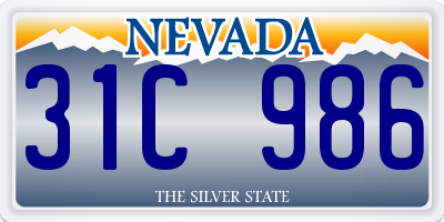 NV license plate 31C986