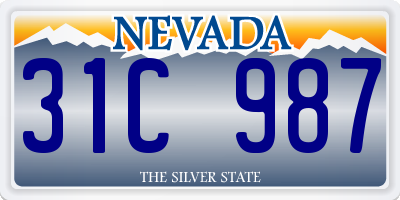 NV license plate 31C987