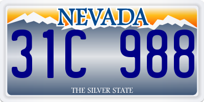 NV license plate 31C988