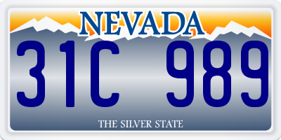 NV license plate 31C989