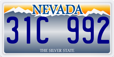 NV license plate 31C992