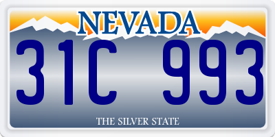 NV license plate 31C993