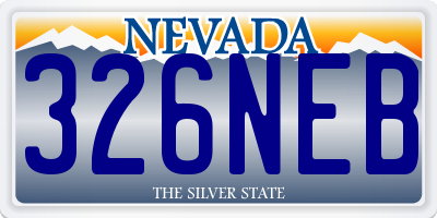 NV license plate 326NEB