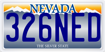 NV license plate 326NED