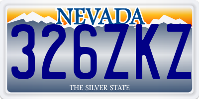 NV license plate 326ZKZ