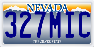 NV license plate 327MIC