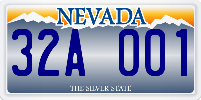 NV license plate 32A001