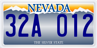 NV license plate 32A012