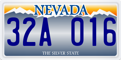 NV license plate 32A016