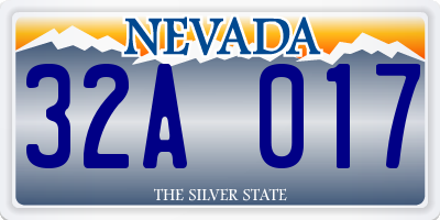 NV license plate 32A017