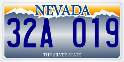 NV license plate 32A019