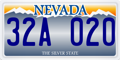 NV license plate 32A020