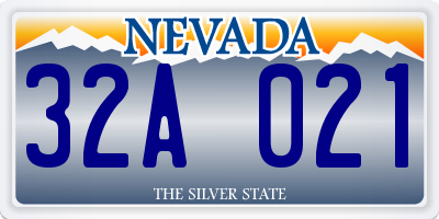 NV license plate 32A021