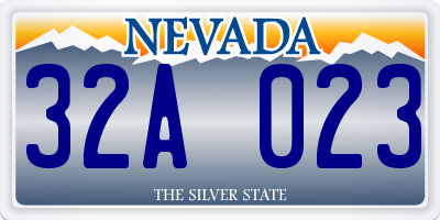 NV license plate 32A023