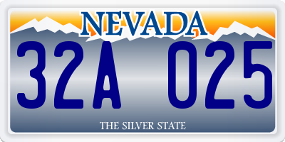 NV license plate 32A025