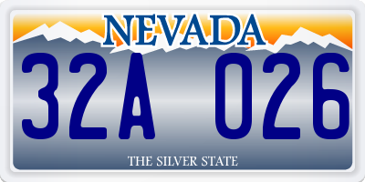 NV license plate 32A026