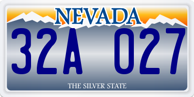 NV license plate 32A027