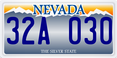 NV license plate 32A030