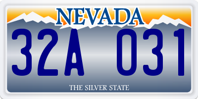 NV license plate 32A031