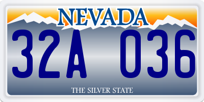 NV license plate 32A036
