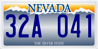 NV license plate 32A041