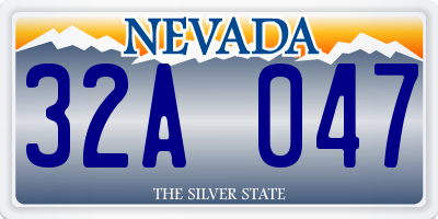 NV license plate 32A047