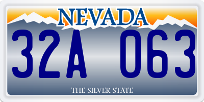 NV license plate 32A063