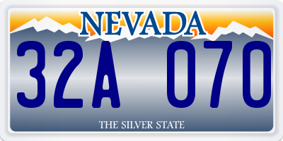 NV license plate 32A070
