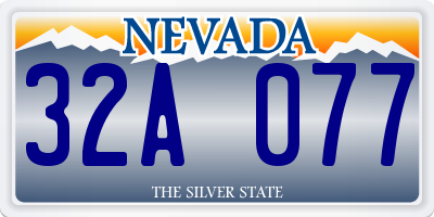NV license plate 32A077