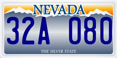 NV license plate 32A080