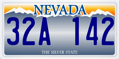 NV license plate 32A142
