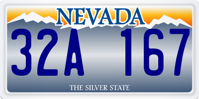 NV license plate 32A167