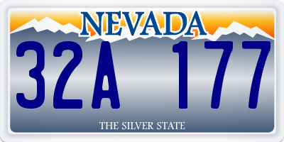 NV license plate 32A177