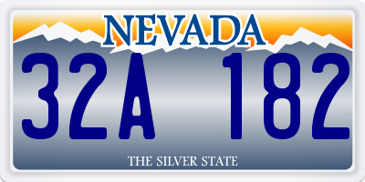 NV license plate 32A182
