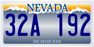 NV license plate 32A192