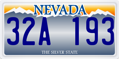 NV license plate 32A193