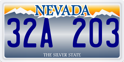 NV license plate 32A203