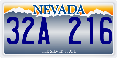 NV license plate 32A216