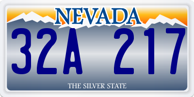 NV license plate 32A217