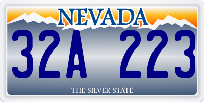 NV license plate 32A223