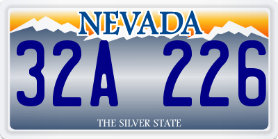 NV license plate 32A226