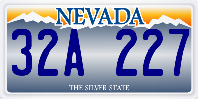 NV license plate 32A227