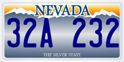 NV license plate 32A232